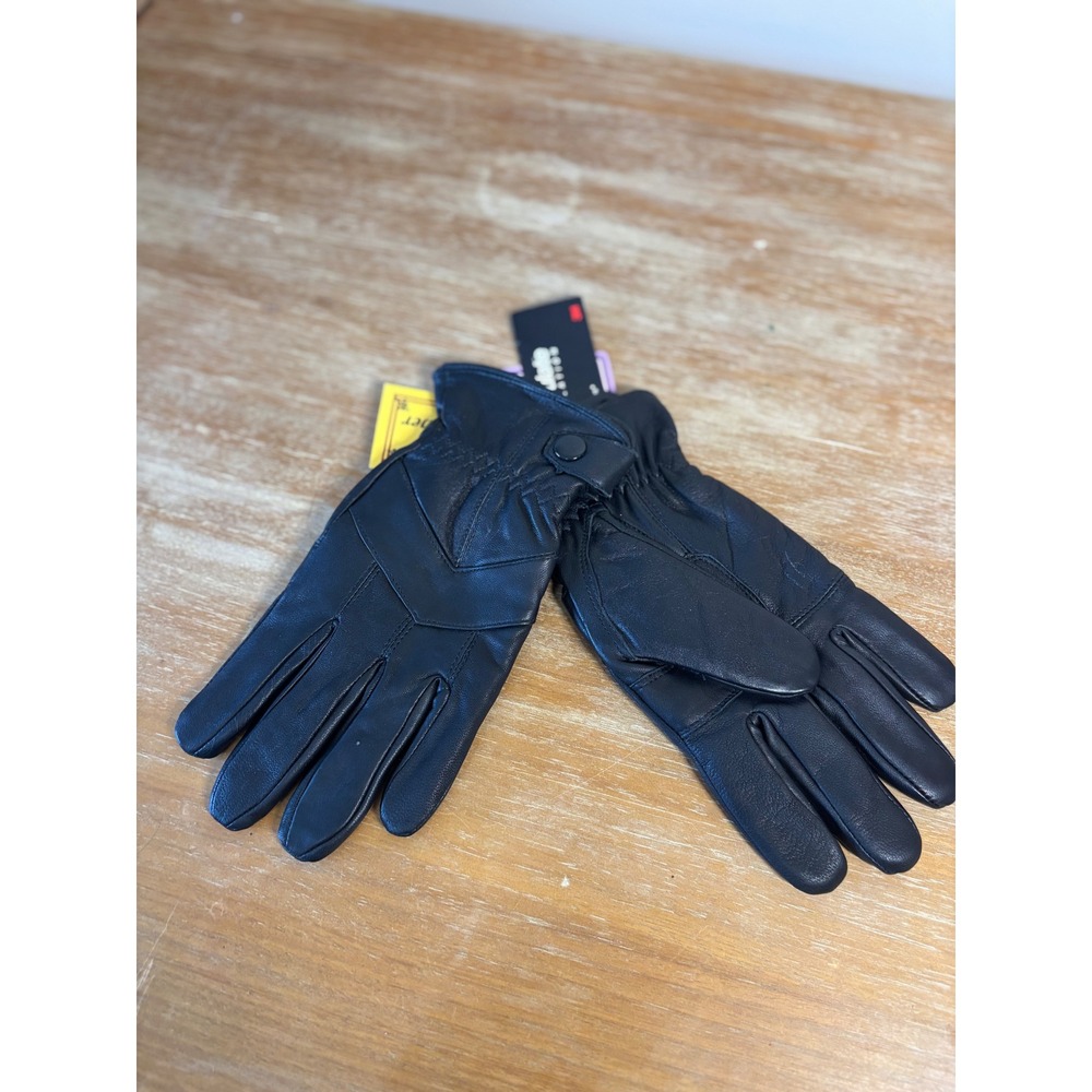 RW Rugged Wear Women's Leather Dress Gloves Black Italian Genuine New L
